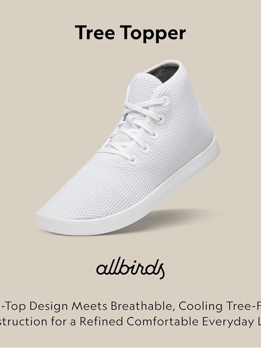 Allbirds Tree Topper High Tops Size 8 White
